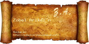 Zobel Arikán névjegykártya